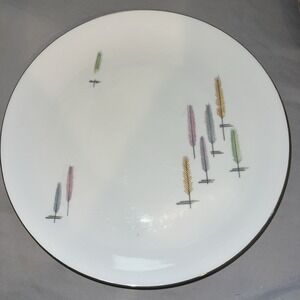 2 WINTERLING Bavaria MCM mid century modern pastel WHEAT feather Dinner Plates
